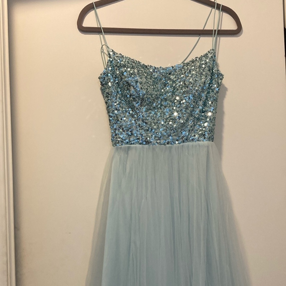 Windsor Blue Sequenced Tulle Cinderella Princess Homecoming Dress Dance Formal - Picture 14 of 16